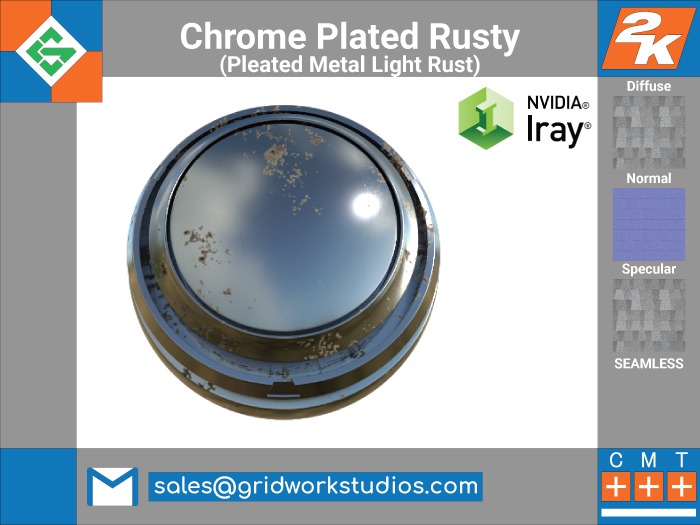 Chrome Plated Rusty(Pleated Metal Light Rust)
