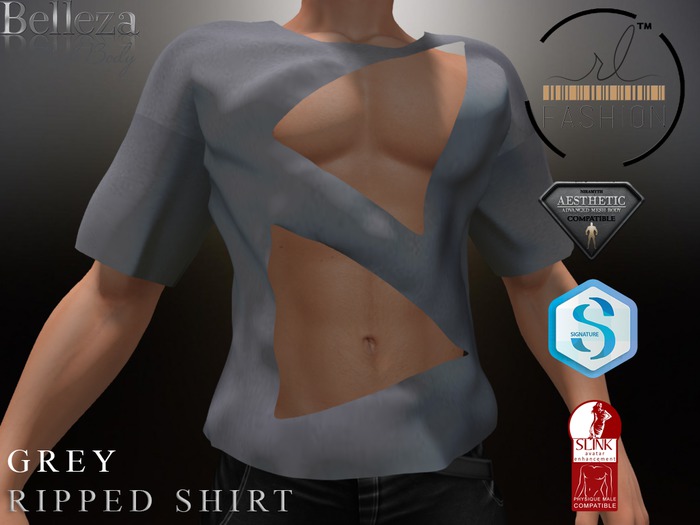 The Mens Ripped Shirt Grey