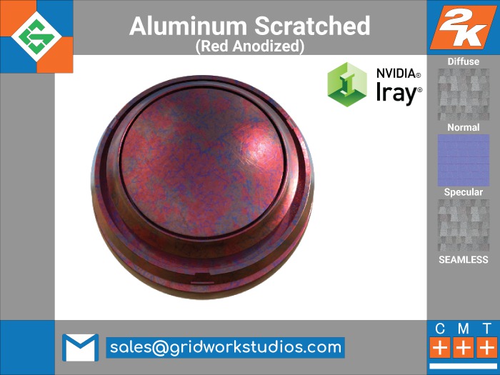 Aluminum Scratched(Red Anodized)
