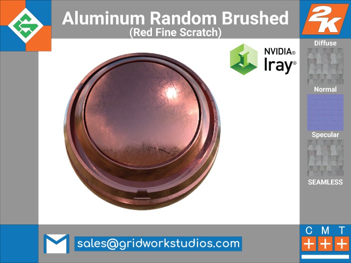 [ G.W.S. ] Aluminium Random Brushed(Red Fine Scratch)