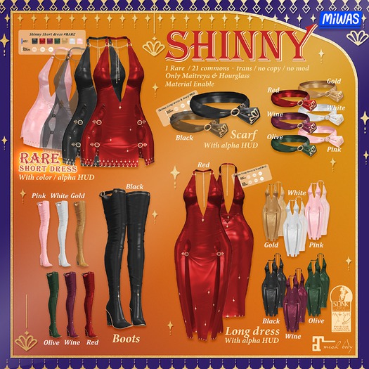 MIWAS / Shinny Scarf #Olive