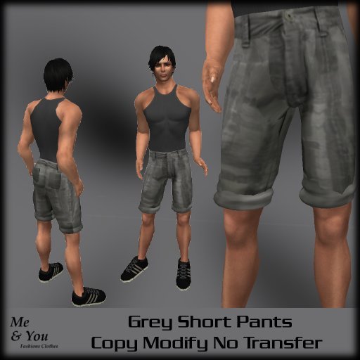 ***Me & You Men Grey Short Pants