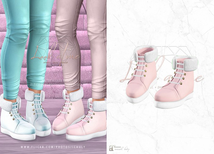Look At Me. Fur Boots : Blush (maitreya)