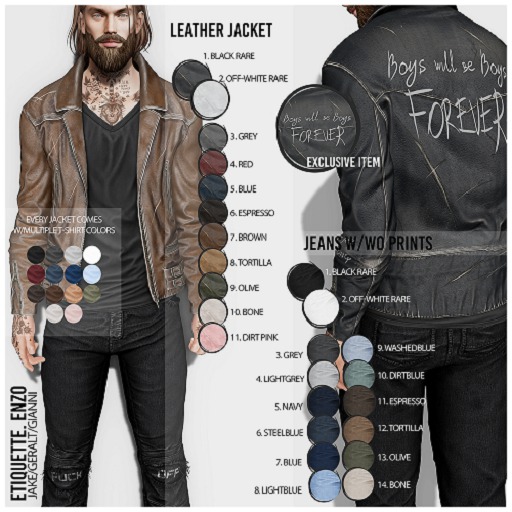 .etiquette. Enzo Leather Jacket Off White RARE