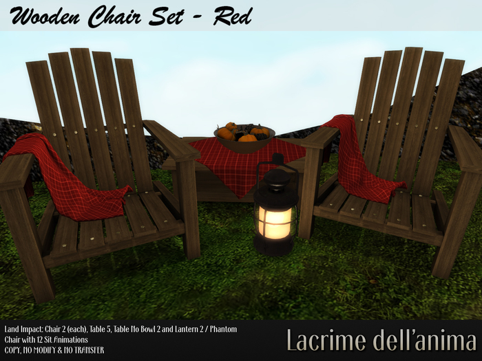 LDA (Box) - Wooden Chair Set - Plaid Yellow