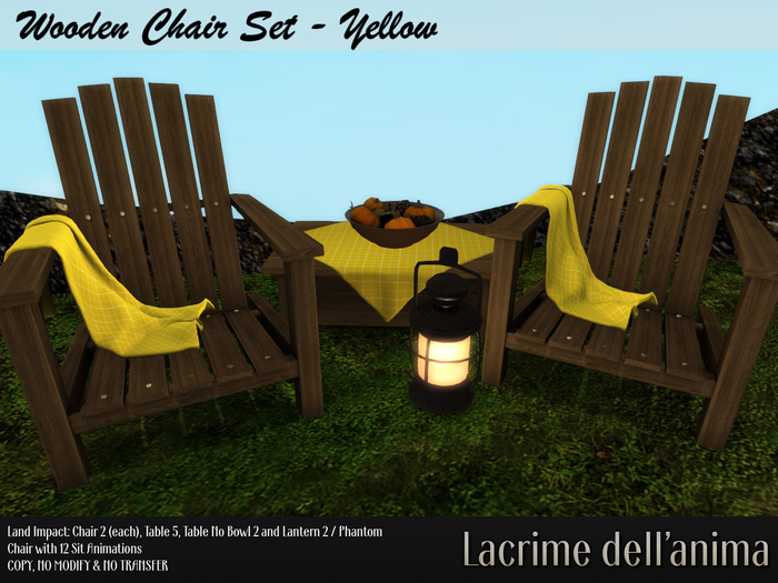 Wooden Chair Set - Yellow