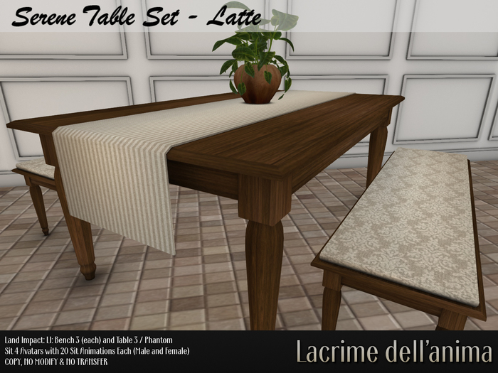 LDA (Box) - Serene Table Set - Latte