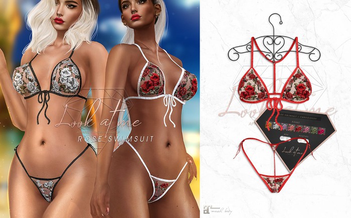 Look At Me. Rose Swimsuit : red