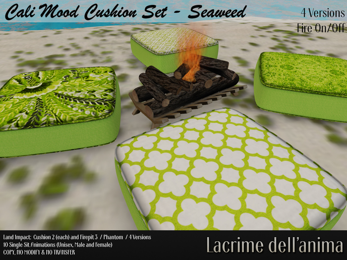Cali Mood Cushion Set - Seaweed