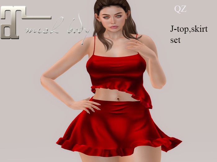 Second Life Marketplace {QZ} JTop,Skirt RED Maitreya
