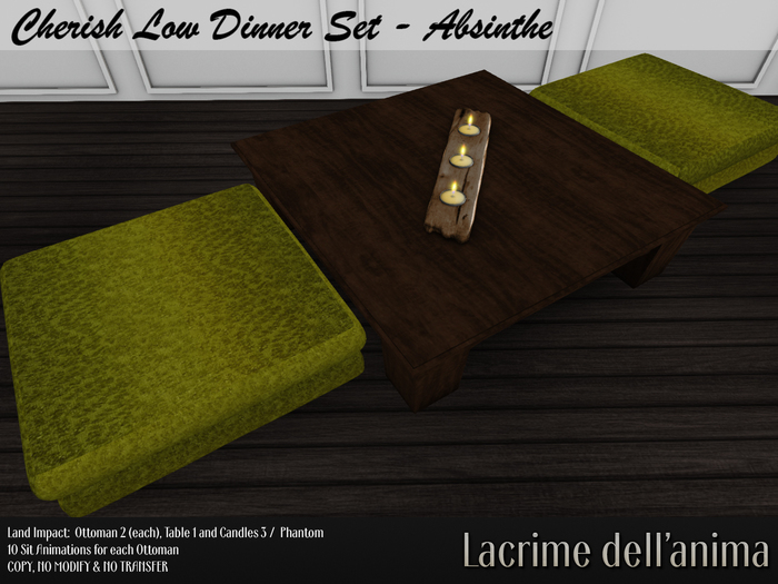 Cherish Low Dinner Set - Absinthe