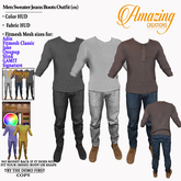 AmAzInG CrEaTiOnS Men Sweater Jeans Boots Outfit (O1)