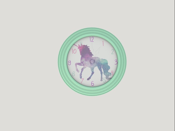 {MAD} Unicorn Clock Boxed- Green