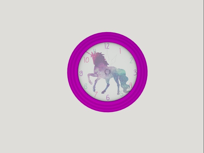 {MAD} Unicorn Clock Boxed- Purple