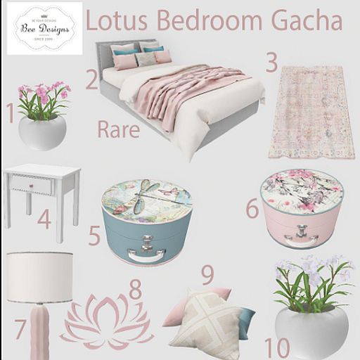 Bee designs Lotus Bedroom gacha 2 RARE