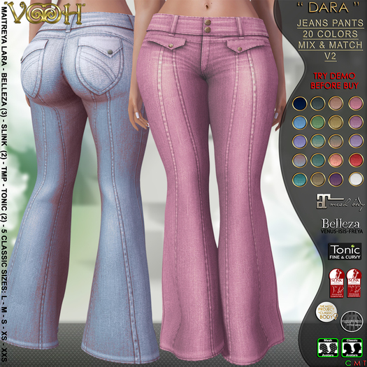" VOOH " DARA JEANS PANTS V2 20 COLORS (ADD TO UNPACK)