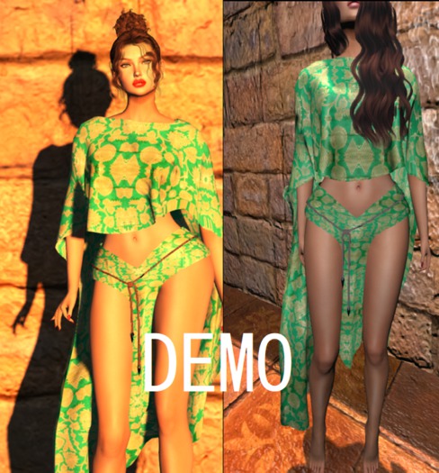 First Girl-Attires-Silks2-Green1-Cloak-Maitreya-DEMO