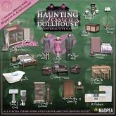 MadPea Jessica's Dollhouse - Bookshelf & Clock