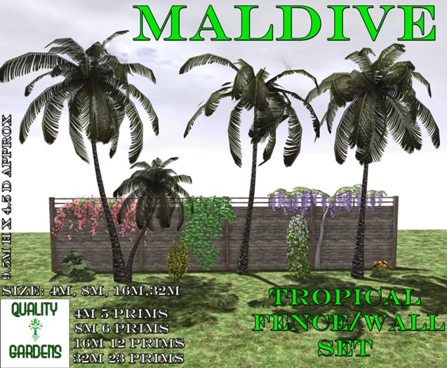 QG Maldive Tropical Fence / Wall Set