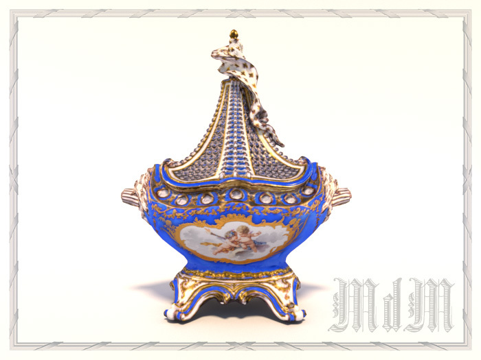 Madame de Pompadour's potpourri vase - Bleu du Roi
