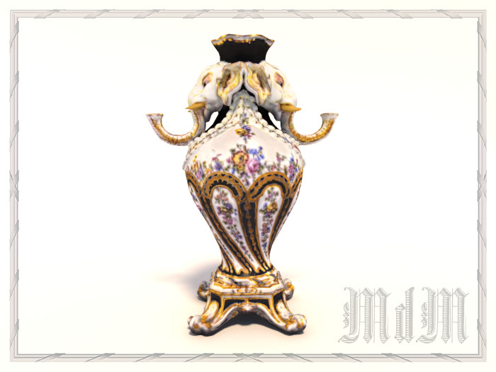 Sevres Elephant-head vase - La nuit Celeste