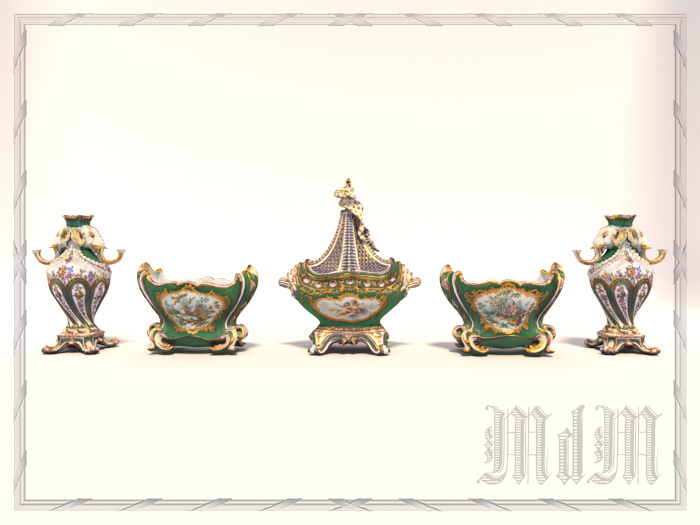 Sevres grand Garniture - Le jardin ombragee