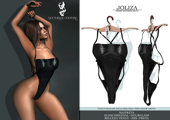 Nocturnal Couture Joliza Bathing Suit Black