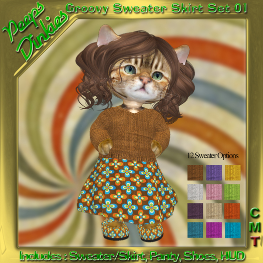 Peeps Dinkies Groovy Sweater Skirt Set Pattern 01