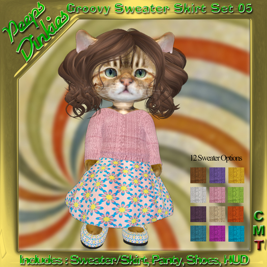 Peeps Dinkies Groovy Sweater Skirt Set Pattern 05