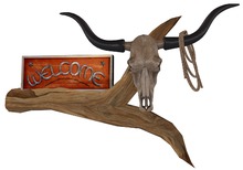 Wall Art - Longhorn Welcome on Branch - MESH