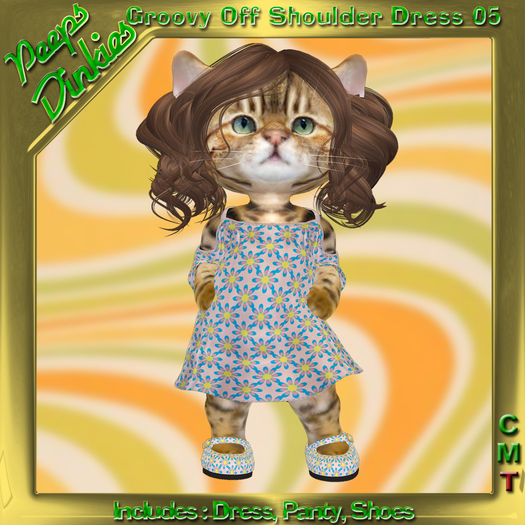 Peeps Dinkies Groovy Off Shoulder Dress Pattern 05