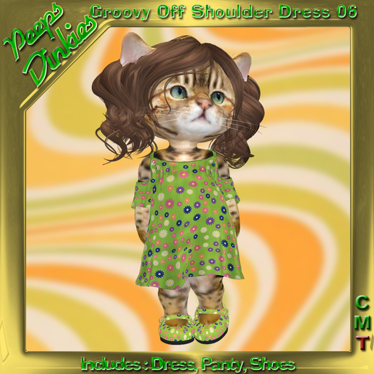 Peeps Dinkies Groovy Off Shoulder Dress Pattern 06