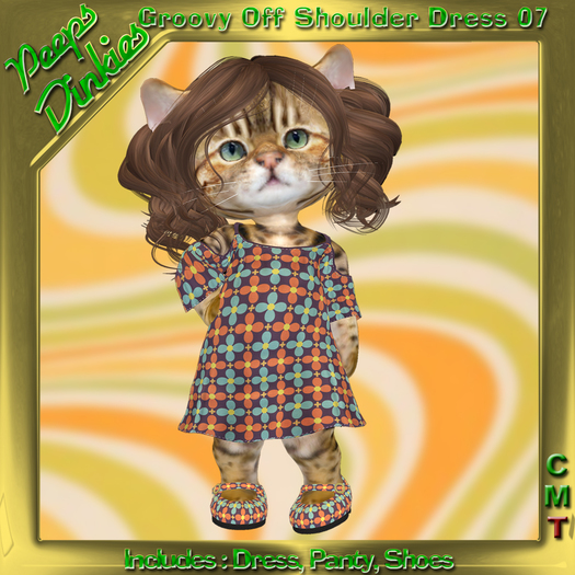 Peeps Dinkies Groovy Off Shoulder Dress Pattern 07
