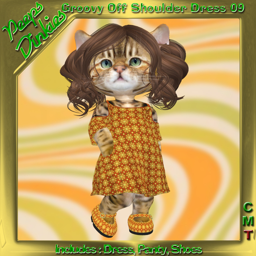 Peeps Dinkies Groovy Off Shoulder Dress Pattern 09