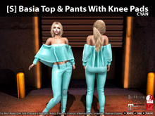 [S] Basia Top & Pants With Knee Pads Cyan