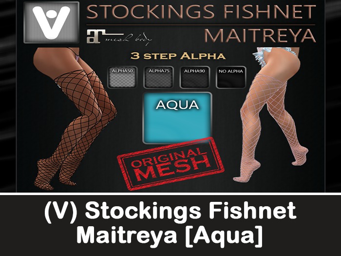 (V) Stockings Fishnet Maitreya [Aqua]