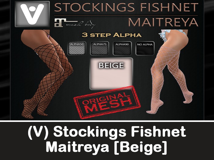 (V) Stockings Fishnet Maitreya [Beige]