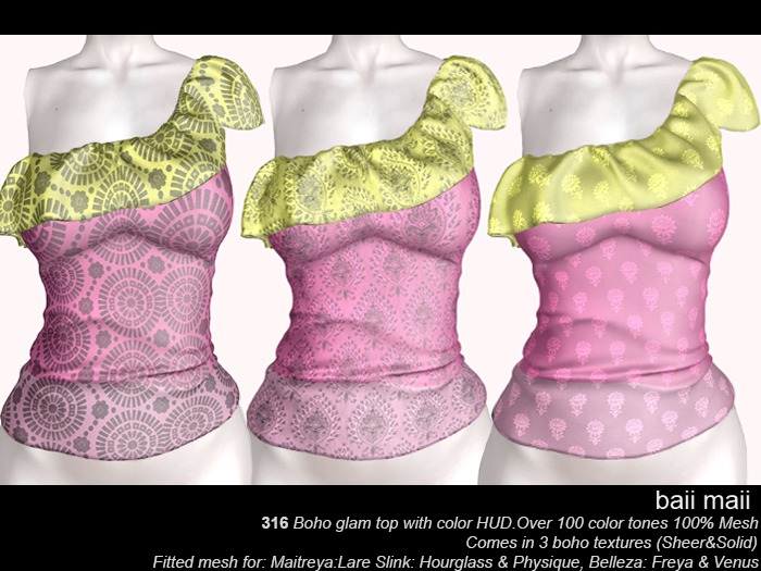 baii maii 316 Boho glam top wHUD Maitreya Slink Belleza