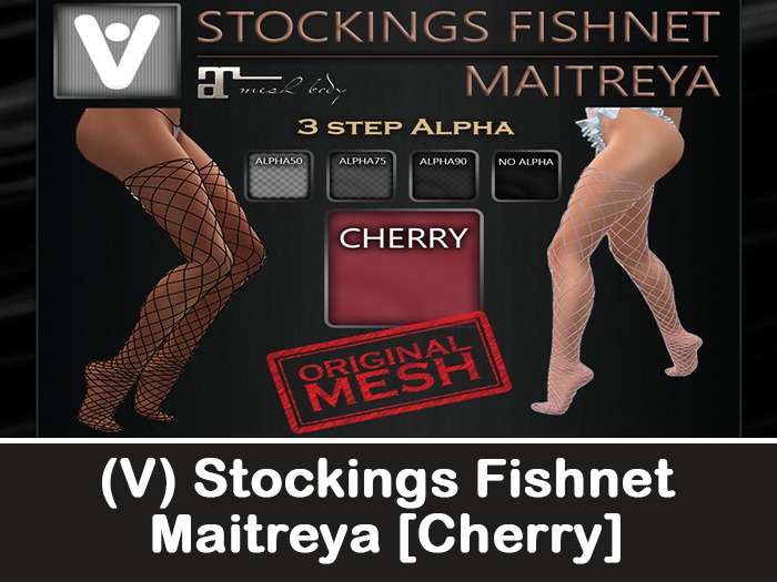 (V) Stockings Fishnet Maitreya [Cherry]