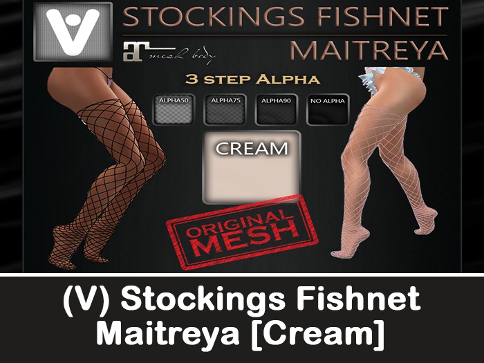 (V) Stockings Fishnet Maitreya [Cream]