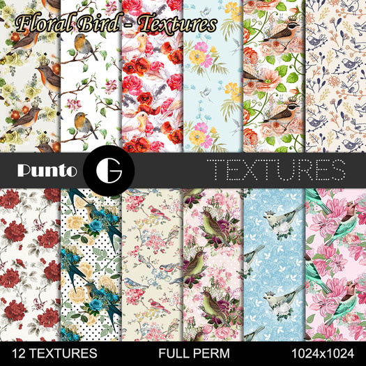 Floral Birds - Textures