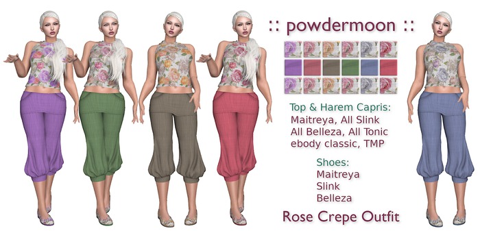 powdermoon - Rose Crepe Summer Outfit With HUD