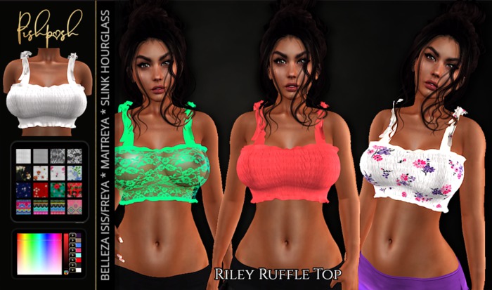 Pish Posh - Riley Ruffle Top/Maitreya/Belleza/Slink
