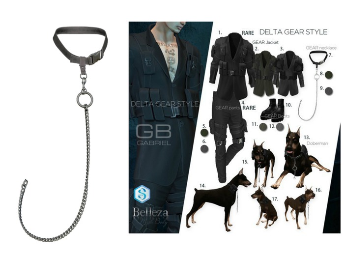 ::GB:: GEAR Necklace - Gray - Belleza