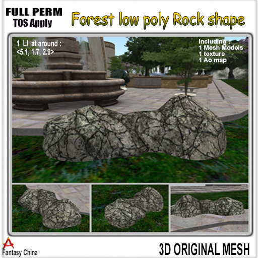FC- FP Mesh Forest low poly Rock shape 