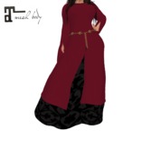 MEDIEVAL DRESS CASUAL  CRIMSON - Maitreya