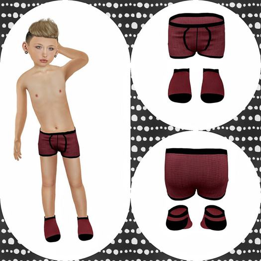 <<TONY>>  Bebe Youth Boxers & Socks Set Red