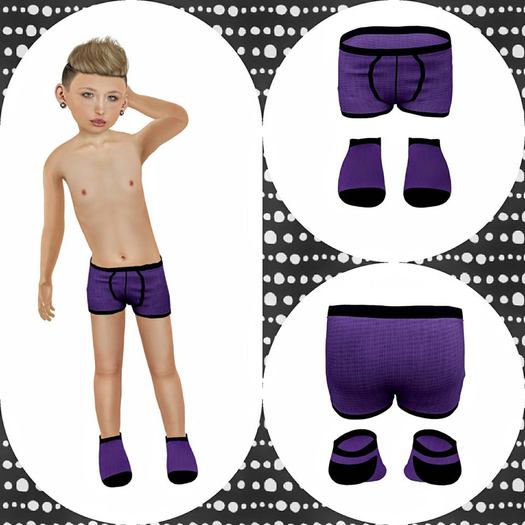 <<TONY>>  Bebe Youth Boxers & Socks Set Purple