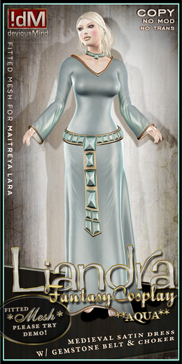 !dM deviousMind "Liandra" **AQUA** Medieval Gown