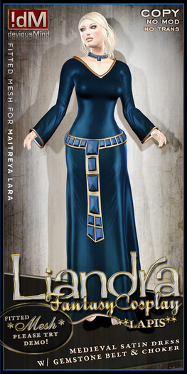 !dM deviousMind "Liandra" **LAPIS** Medieval Gown